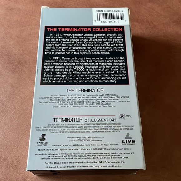 The Terminator Collection VHS 1995, 2-Tape Set - Arnold Schwarzenegger - Picture 2 of 4